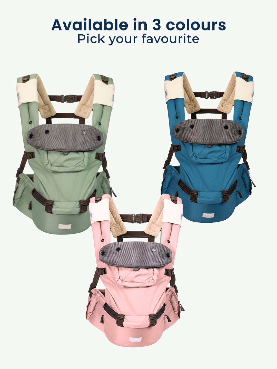 Polka Tots 6 in 1 Peach Hip Seat Baby Carrier with Airbag Seat