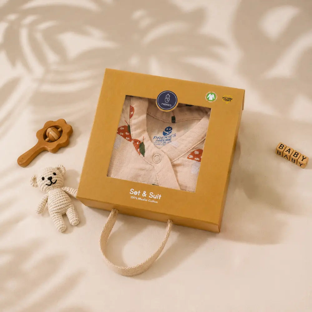Prekies Muslin Set & Suit Mushi Baby Print