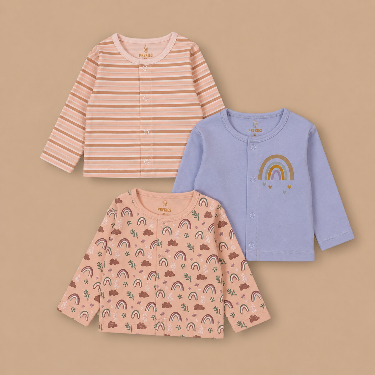 PREKIES Set Of 3 Jhablas - Rainbow Print