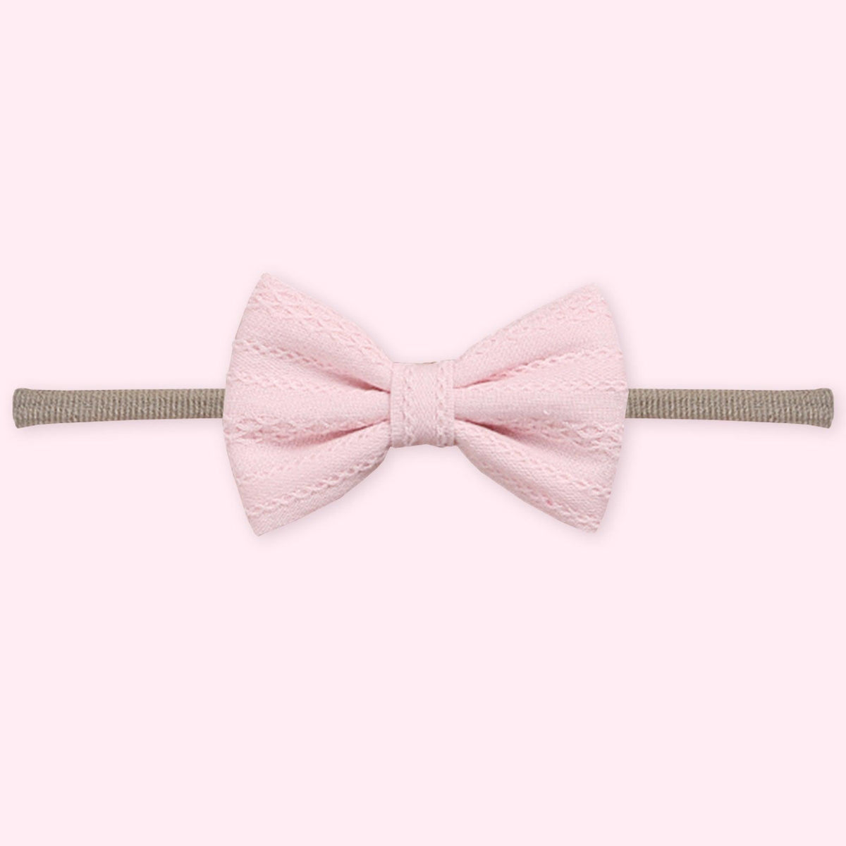 Polka Tots Pink Cotton Embroidery Bow Headband with Reversible Boho Bib (Set of 2) 12-18 Months