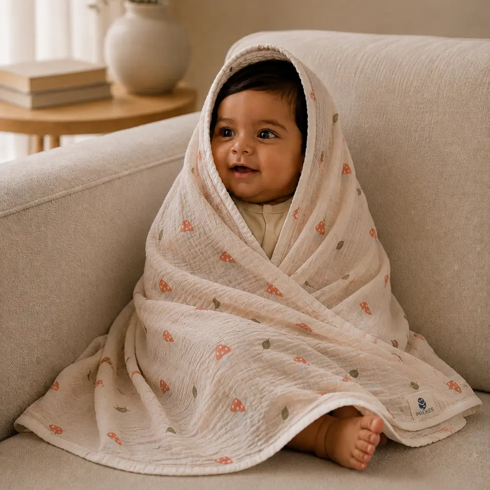 Prekies Muslin Swaddle Sheet Little Explorer print