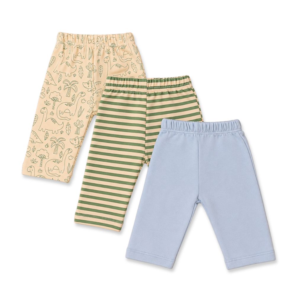 PREKIES Set Of 3 Pyjamas - Dino Print (Green & Blue)