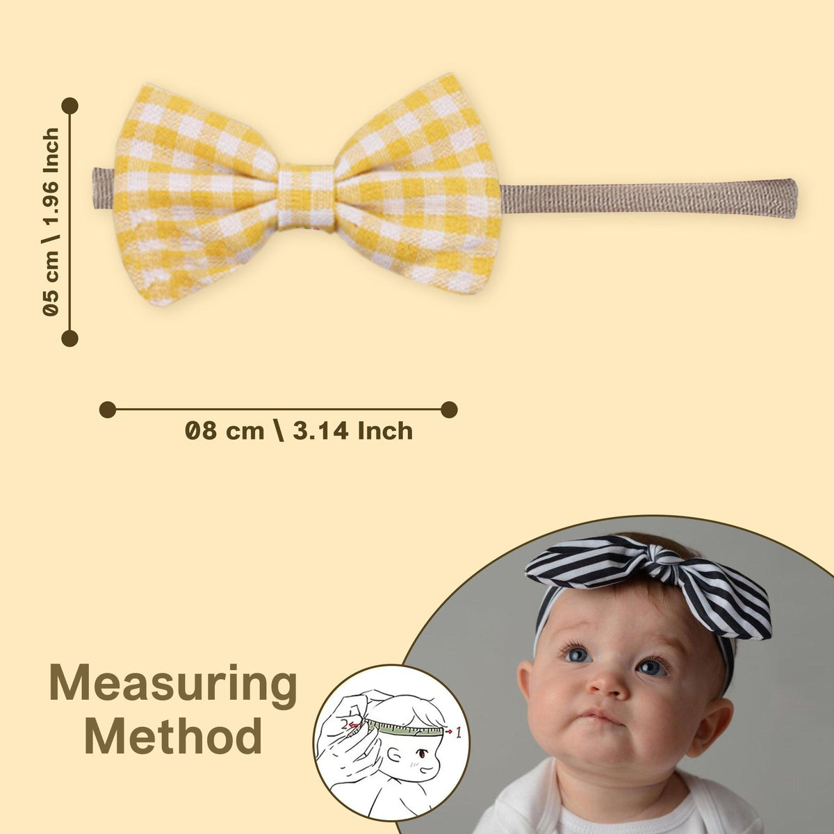 Polka Tots Yellow Cotton Floral Bow Headband with Reversible Boho Bib (Set of 3) 12-18 Months