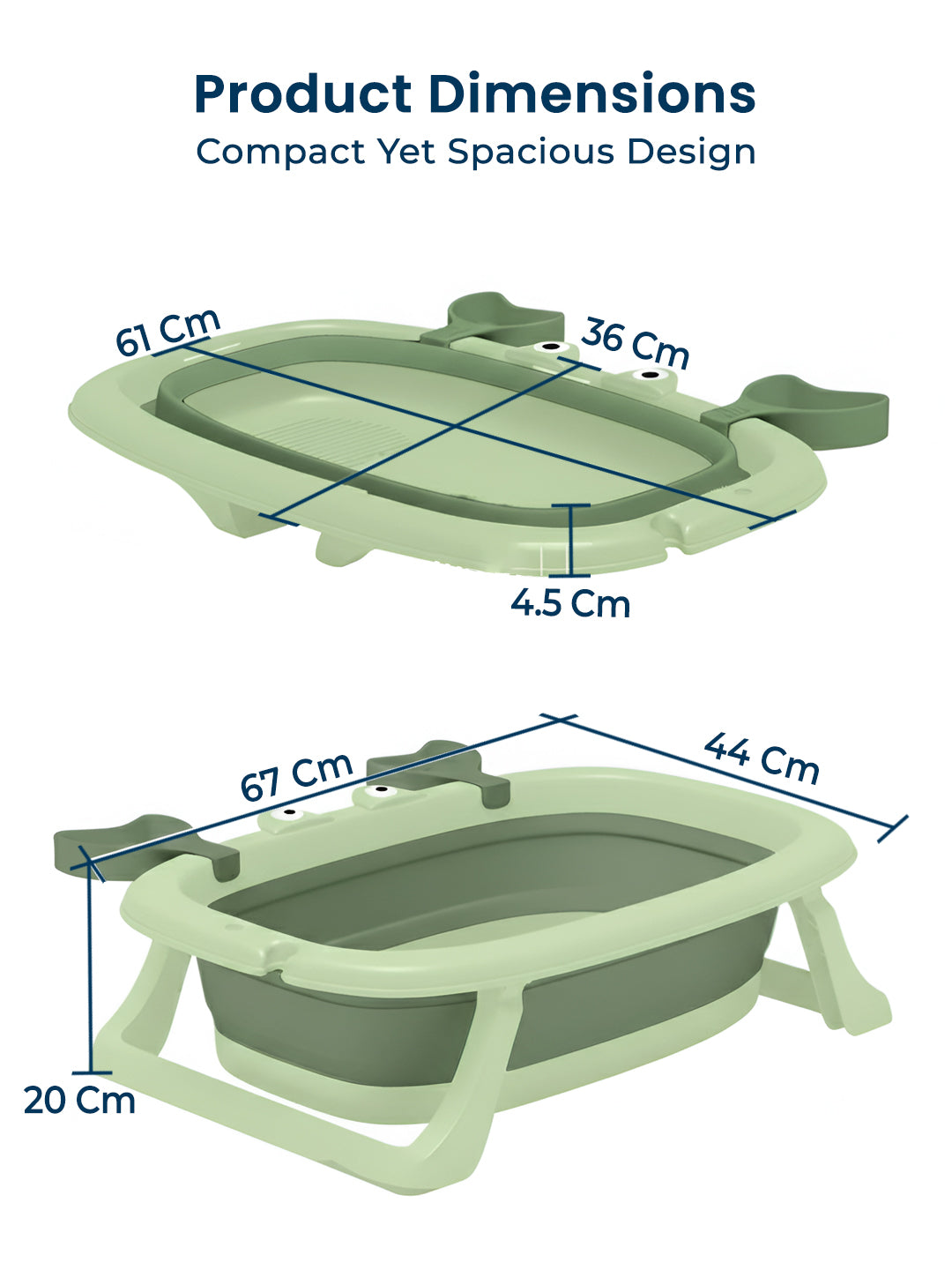 Polka Tots Splish Splash Foldable Bathtub - Green