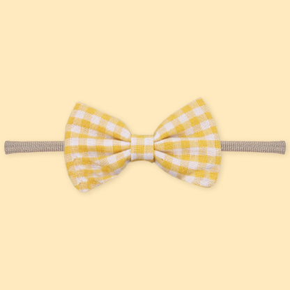 Polka Tots Yellow Cotton Floral Bow Headband with Reversible Boho Bib (Set of 3) 12-18 Months