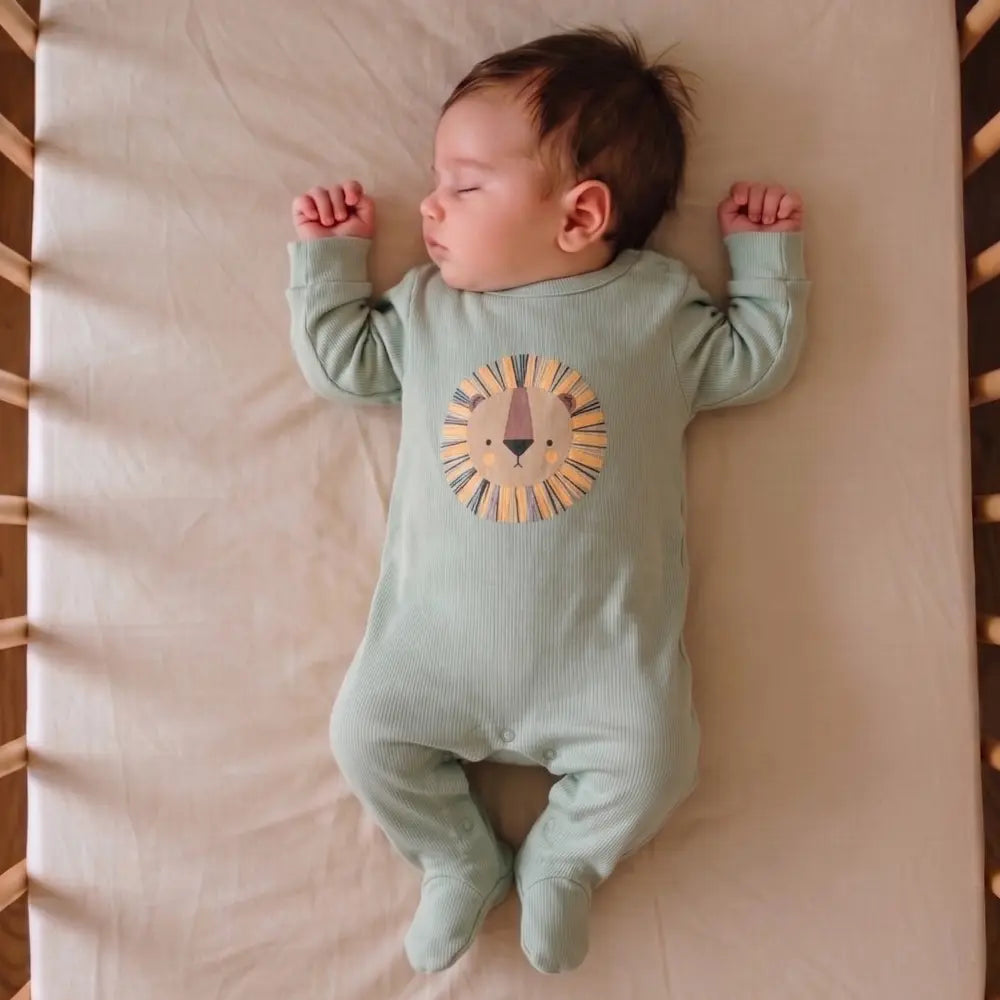 PREKIES Footed Sleepsuits Set - Lion Print Pack Of 3