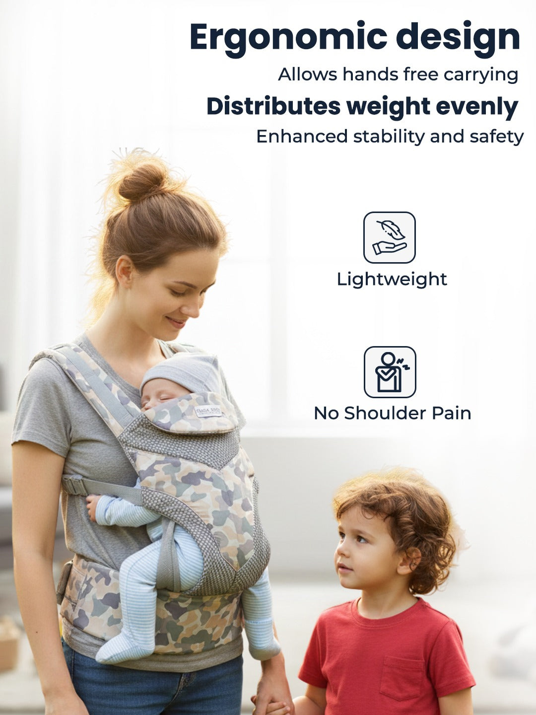Polka Tots Unisex Grey Baby Carrier