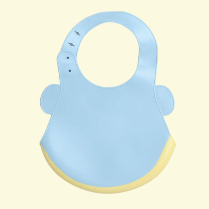POLKA TOTS Waterproof Silicone Bib for Baby Blue