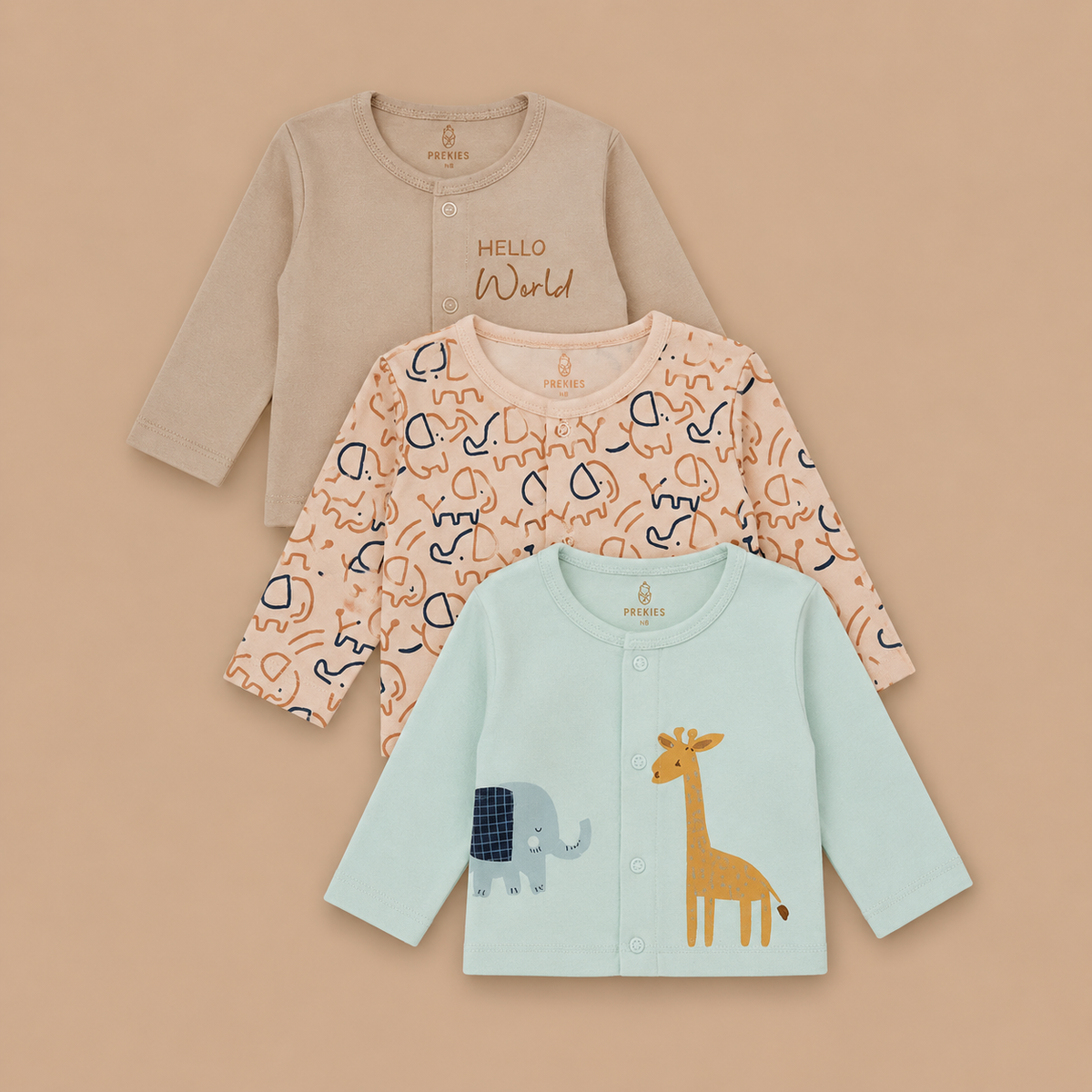 PREKIES Set Of 3 Jhablas - Elephant Print