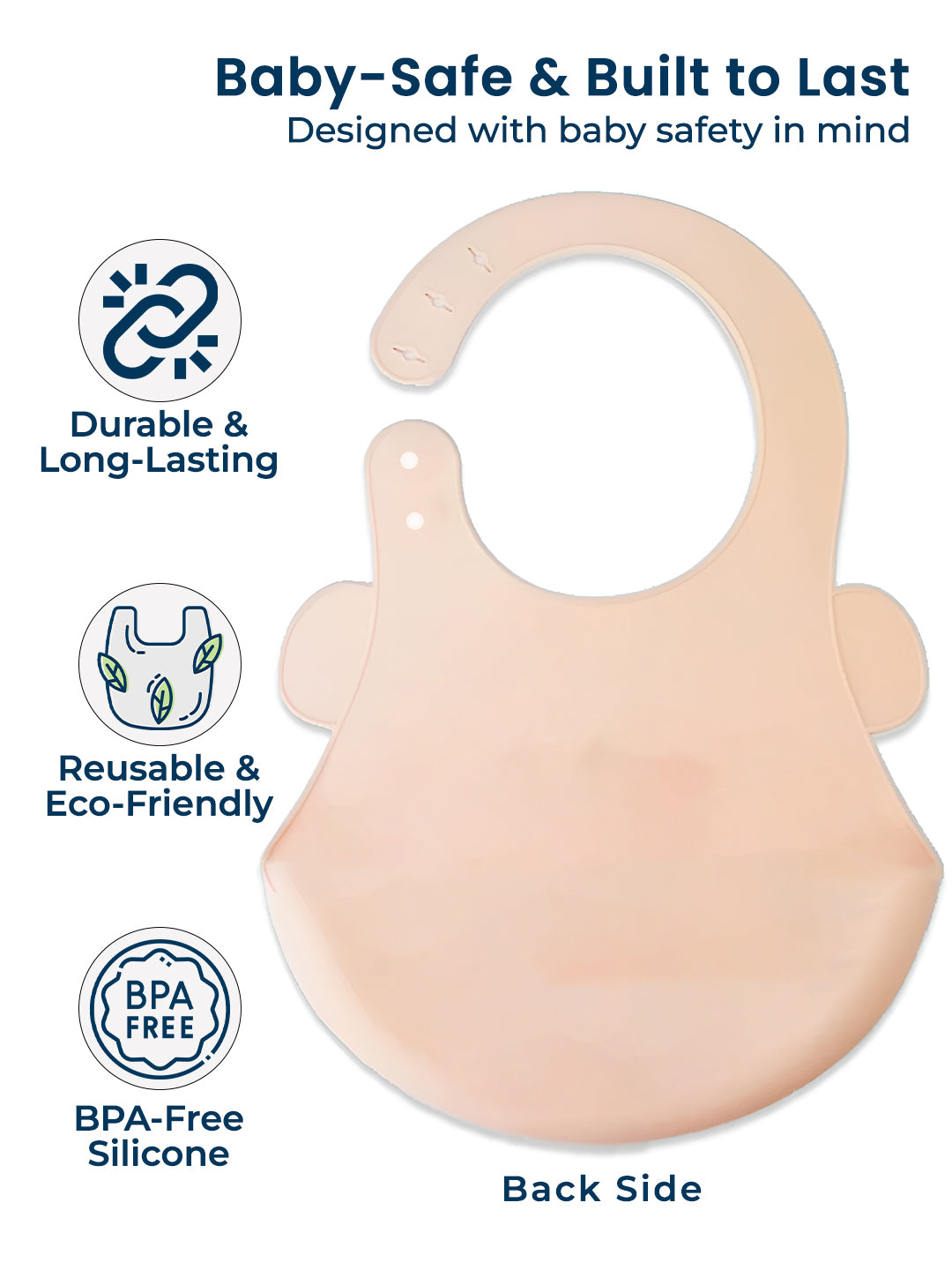 POLKA TOTS Waterproof Silicone Bib for Baby Brown
