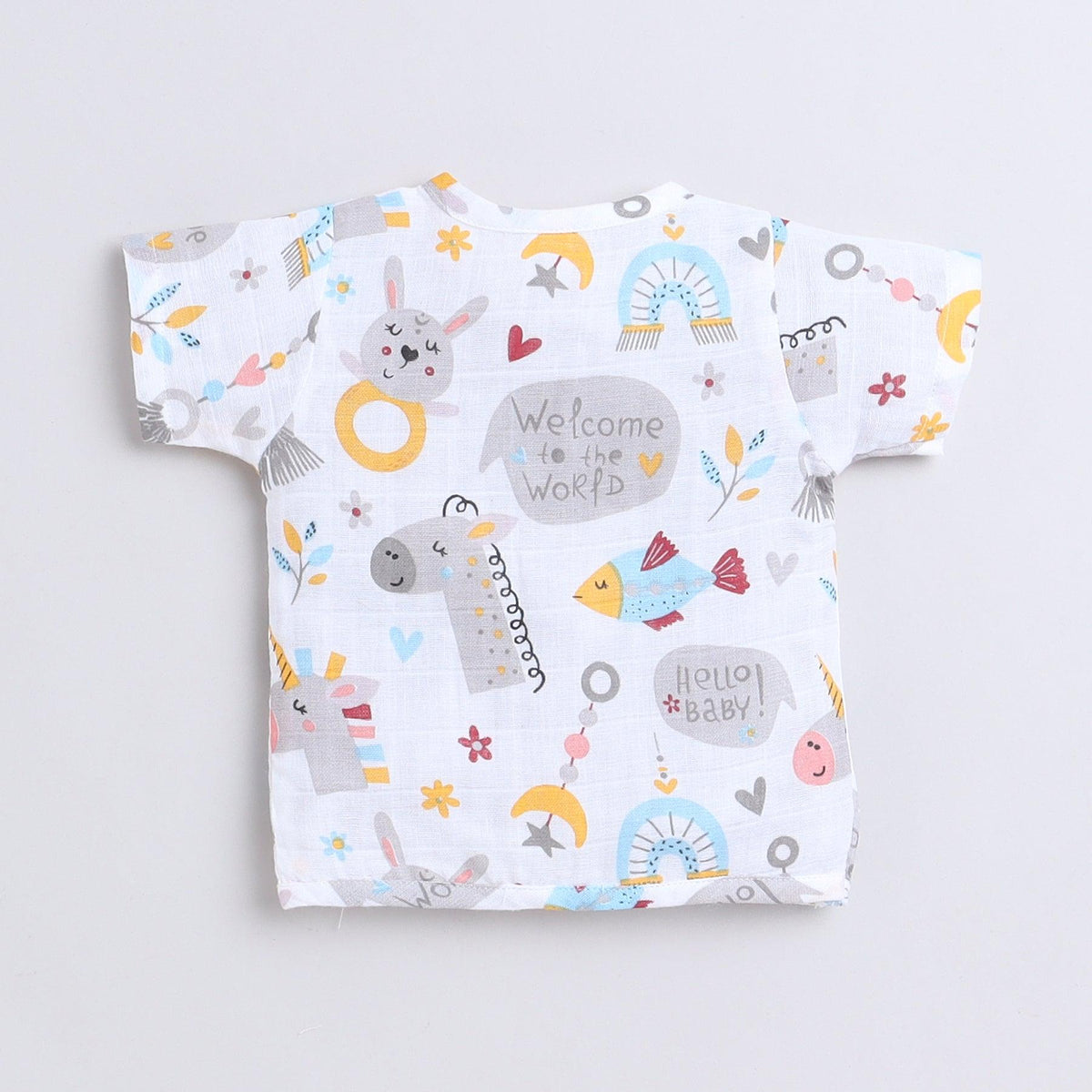 Polka Tots Unisex White Cotton Half Sleeve Jablas (Pack Of 3) (1-3 Months)