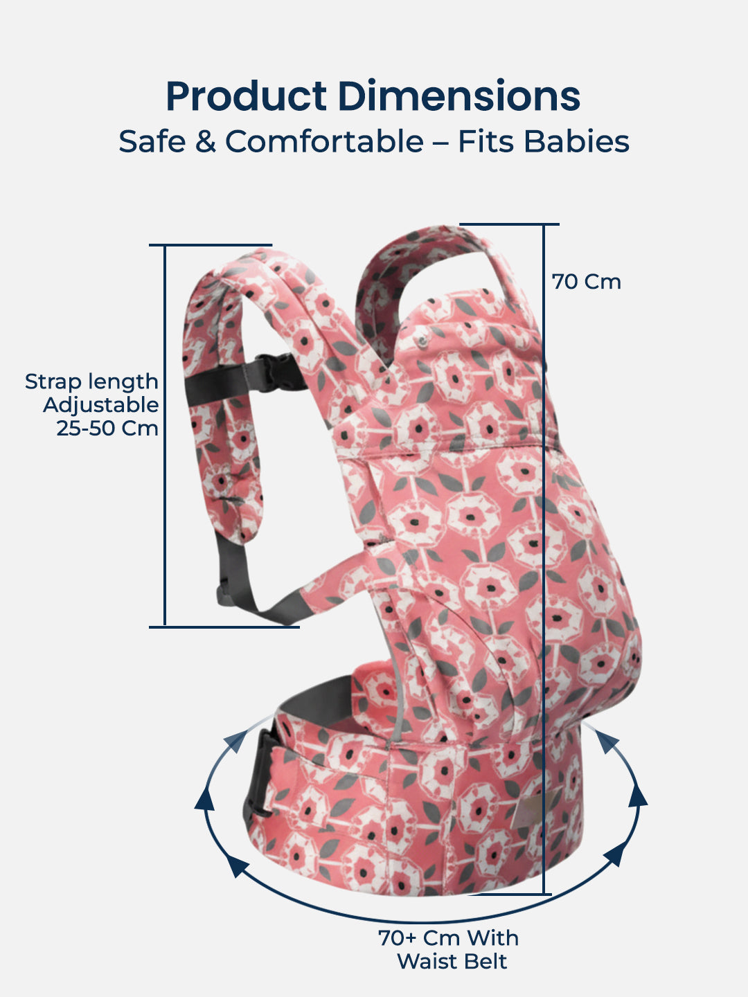 Polka Tots Unisex Peach Baby Carrier