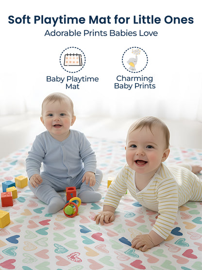 Polka Tots White Mini Hearts & Cupid Muslin Cotton Swaddles (Pack of 2)