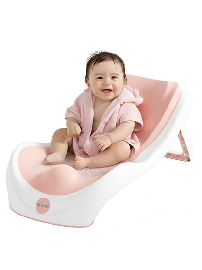 Polka Tots Tiny Tubsy Baby Bather Lightweight with Soft Rubber Newborn Bath Rack - Pink