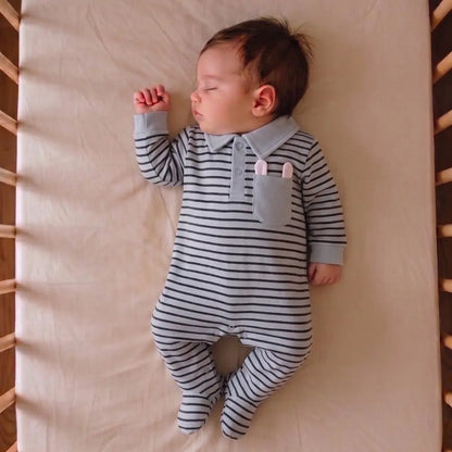 PREKIES Footed Sleepsuits Set - Teddy Face Print Pack Of 3