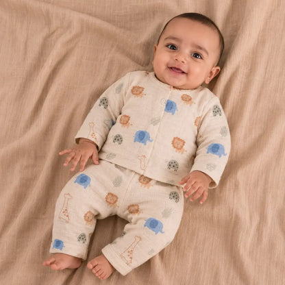Prekies Muslin Safari Trail Lion Print Set & Suit