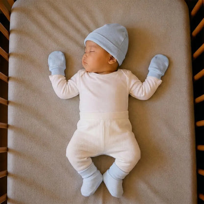 PREKIES Cap, Mitten, Booties - Blue Color