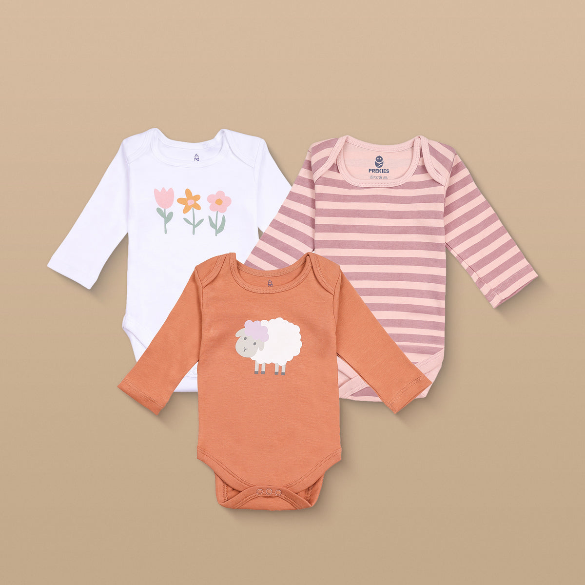 PREKIES Onesie - Set Of 3 - Flower Print