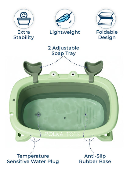 Polka Tots Splish Splash Foldable Bathtub - Green
