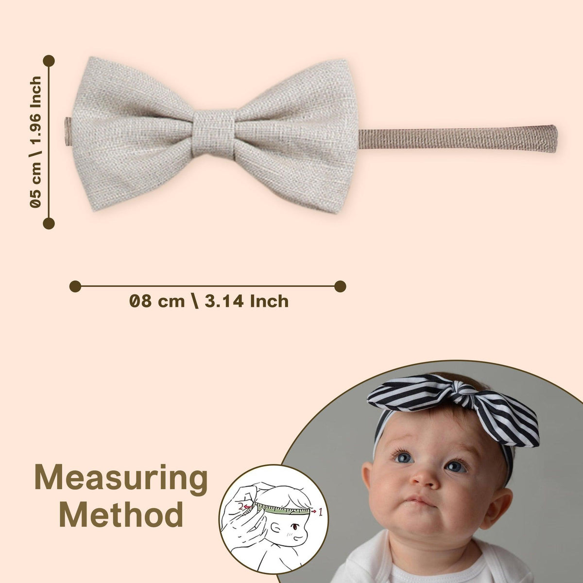 Polka Tots White Cotton Rose Print Bow Headband with Reversible Boho Bib (Set of 3) 12-18 Months