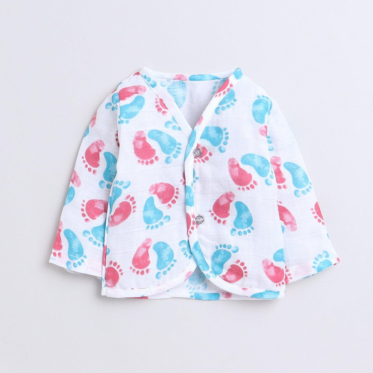 Polka Tots Unisex White Cotton Full Sleeves Jablas (Pack Of 3) (1-3 Months)