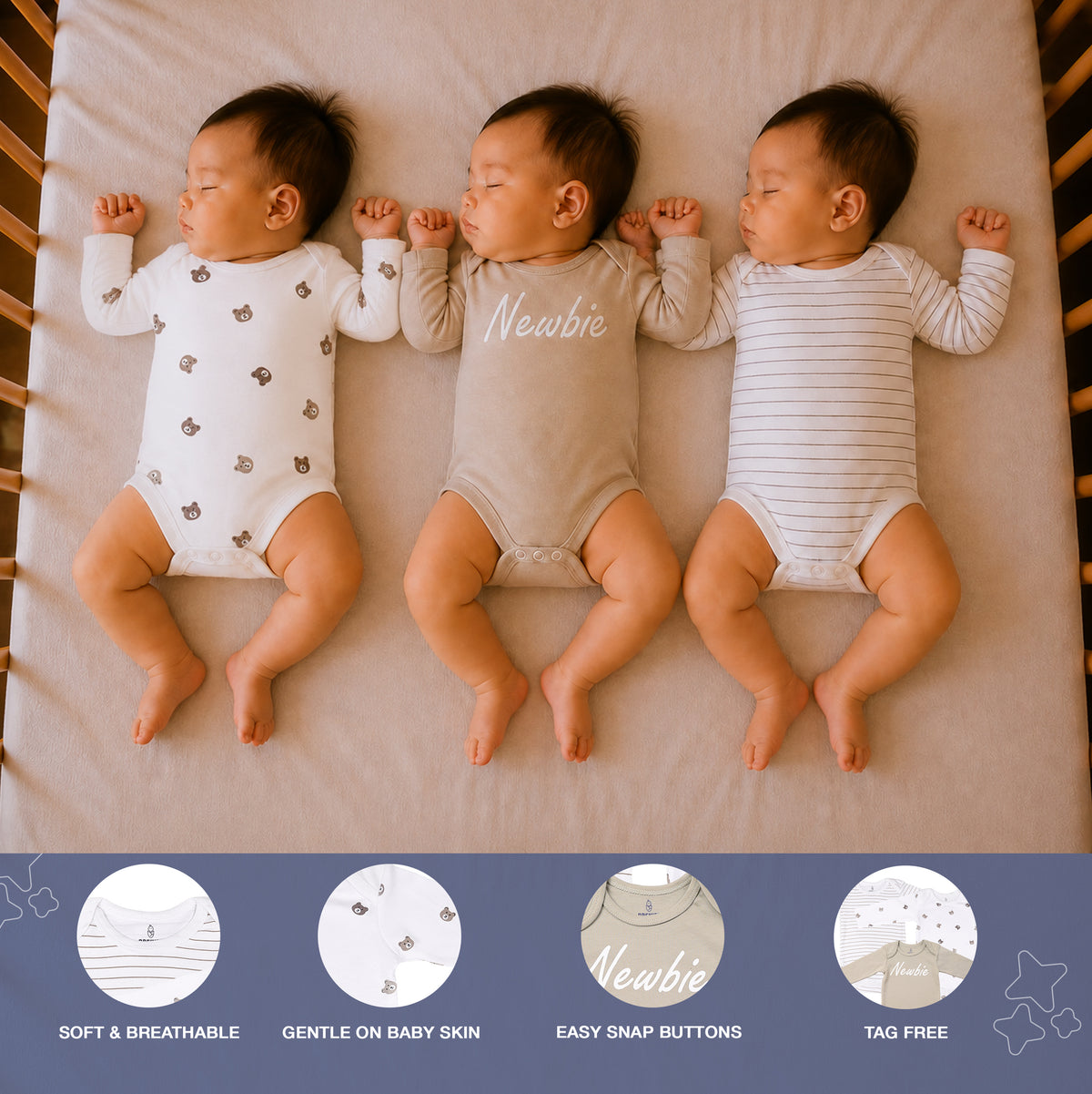 PREKIES Onesie - Set Of 3 - Newbie Print
