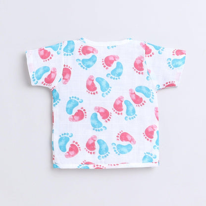 Polka Tots Unisex White Cotton Half Sleeve Jablas (Pack Of 3) (0 Months)