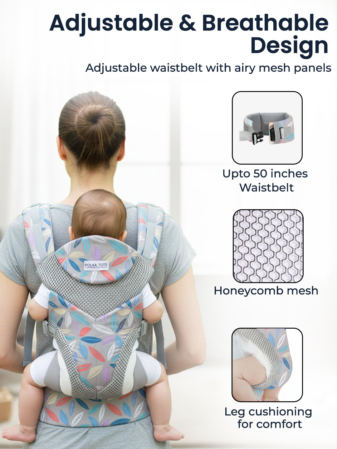 Polka Tots Unisex Beige Baby Carrier
