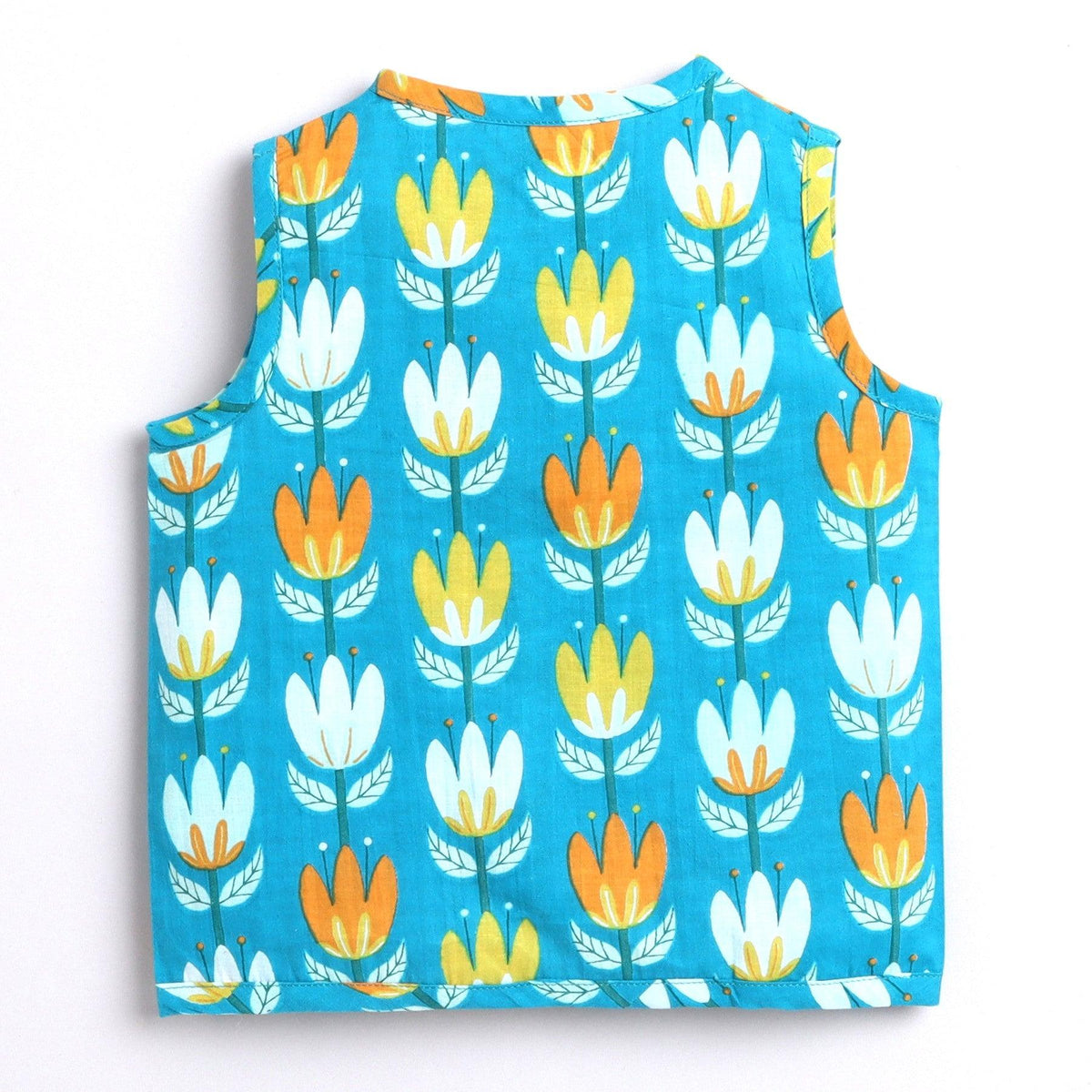 Polka Tots Unisex Multi-Color Cotton Sleeveless Jablas (Pack Of 3) (1-3 Months)