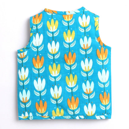Polka Tots Unisex Multi-Color Cotton Sleeveless Jablas (Pack Of 3) (1-3 Months)