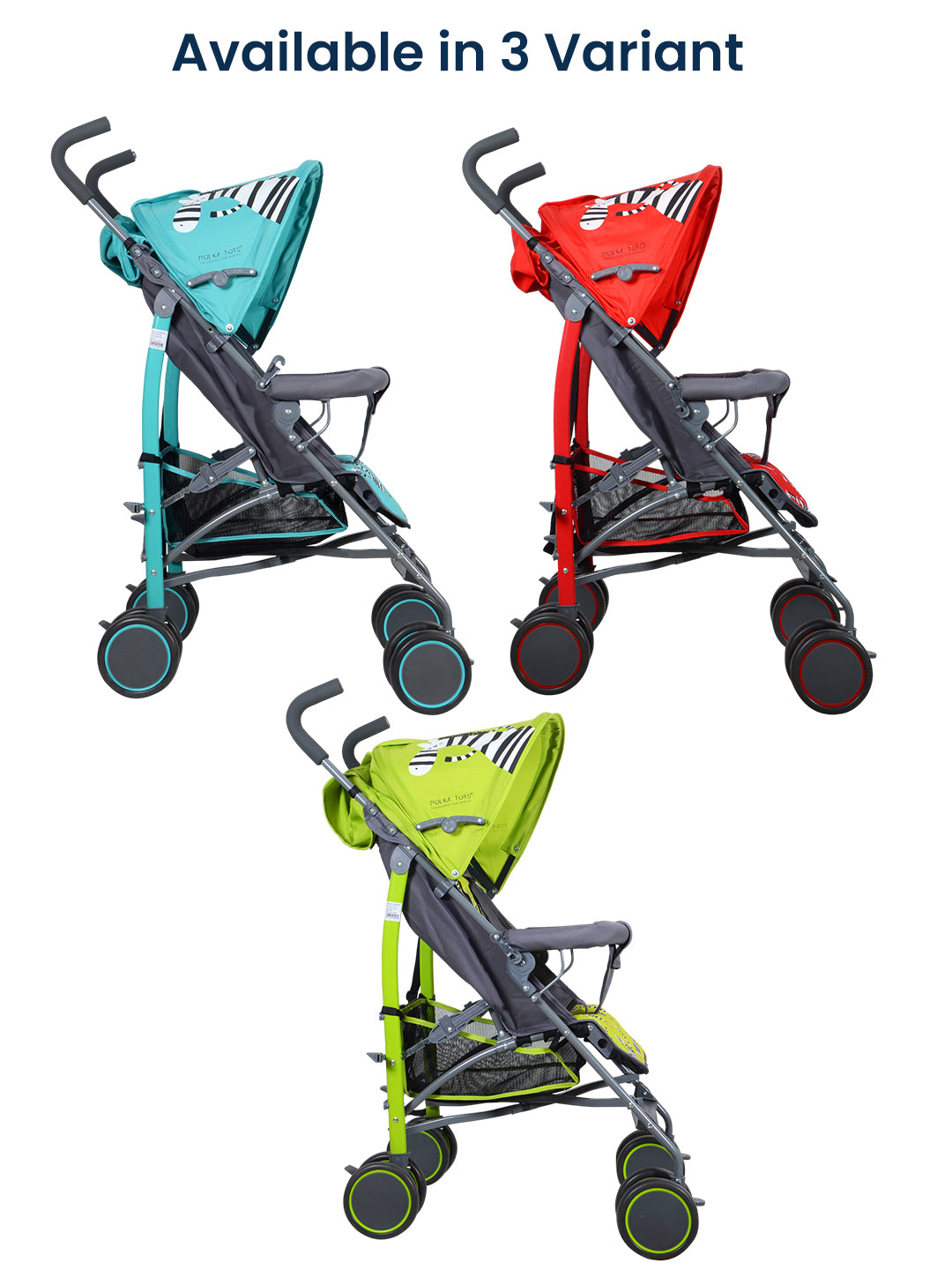 Polka Tots Green New Born Baby Zebra Stroller