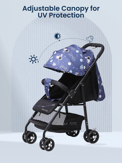 Polka Tots Blue Click Clack Travel System Space Printed Stroller & Car Seat