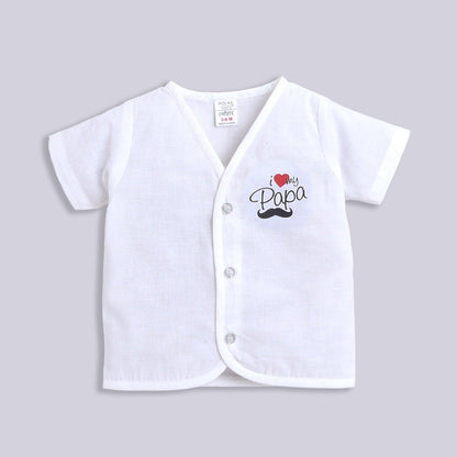 Polka Tots Unisex White Cotton Half Sleeve Jablas (Pack Of 3) (0 Months)