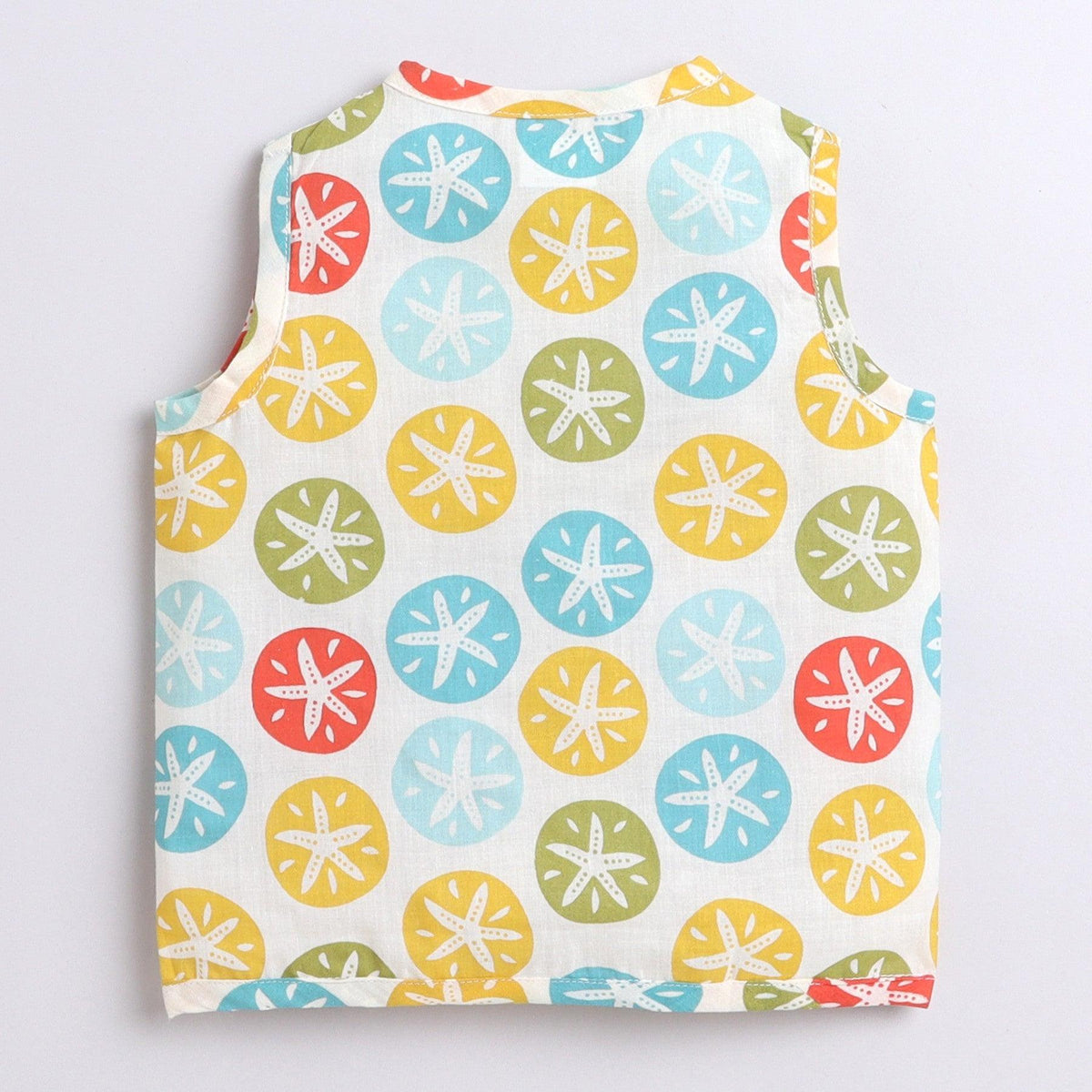 Polka Tots Unisex Multi-Color Cotton Sleeveless Jablas (Pack Of 3) (0 Months)