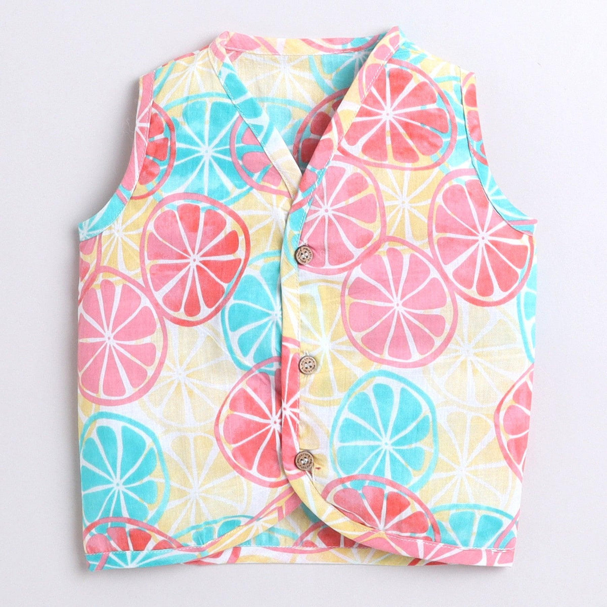 Polka Tots Unisex Multi-Color Cotton Sleeveless Jablas (Pack Of 3) (1-3 Months)