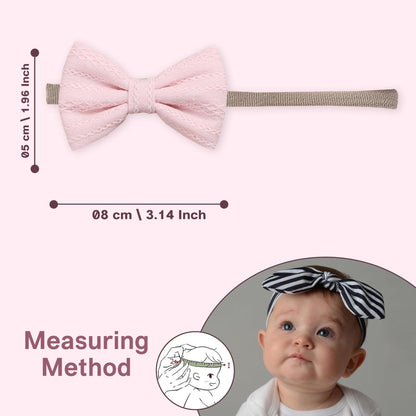Polka Tots Pink Cotton Embroidery Bow Headband with Reversible Boho Bib (Set of 2) 12-18 Months