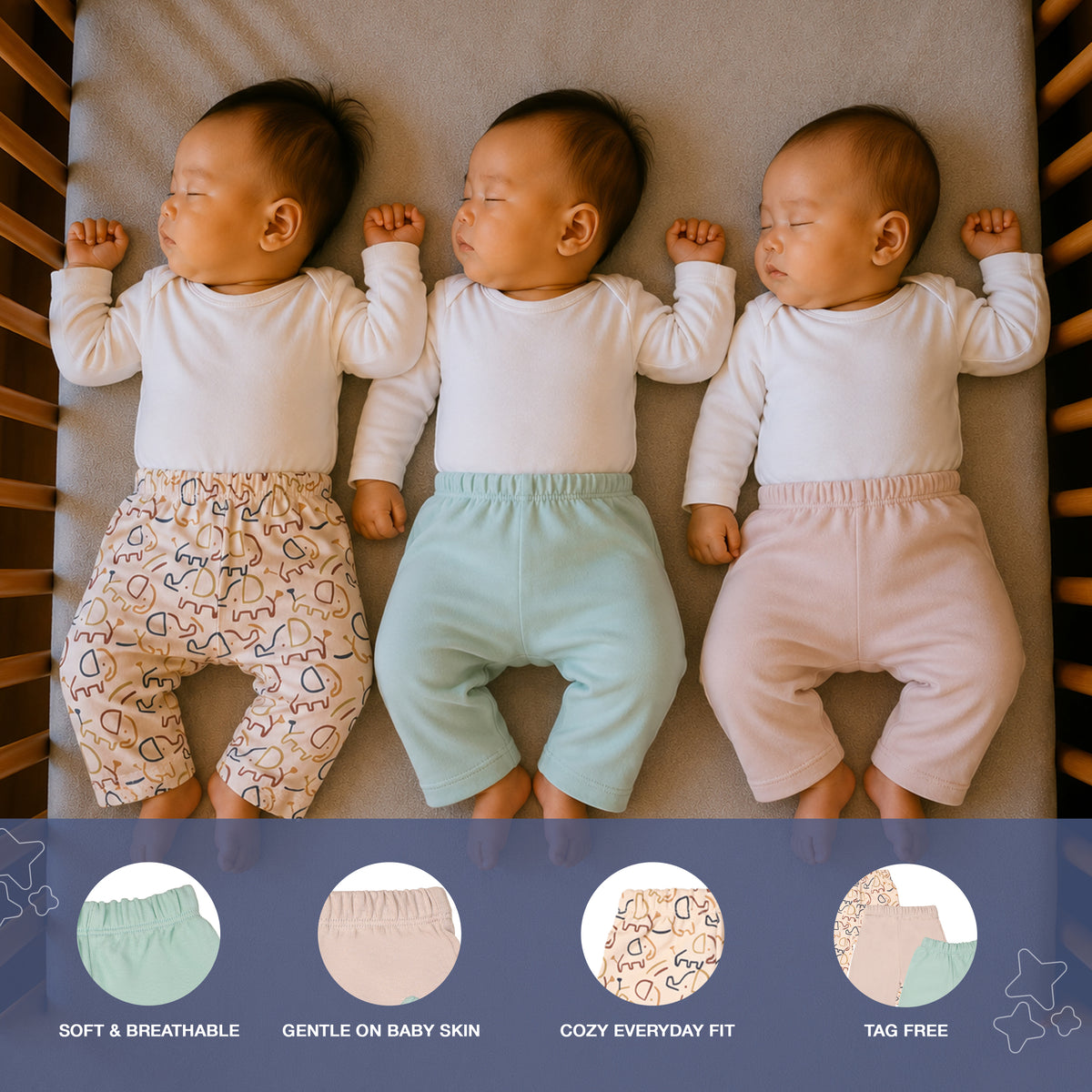 PREKIES Set Of 3 Pyajamas - Elephant Print