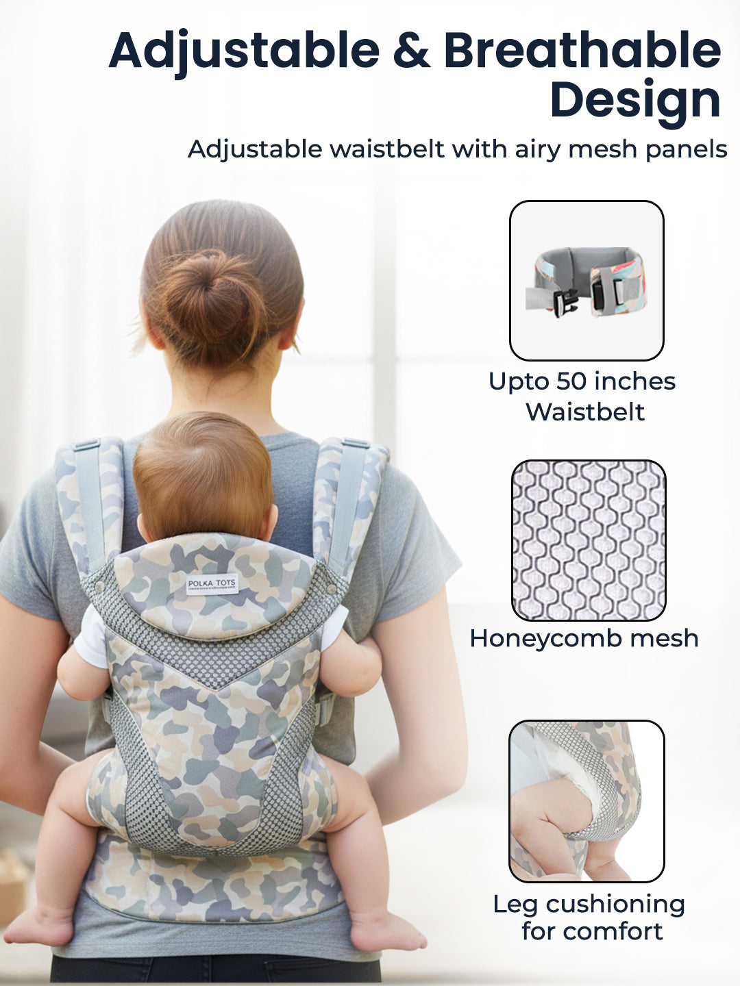 Polka Tots Unisex Grey Baby Carrier
