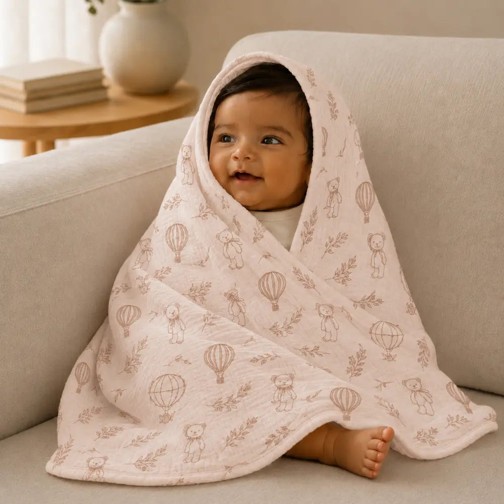 Prekies Muslin Swaddle Sheet Safari Trail Print