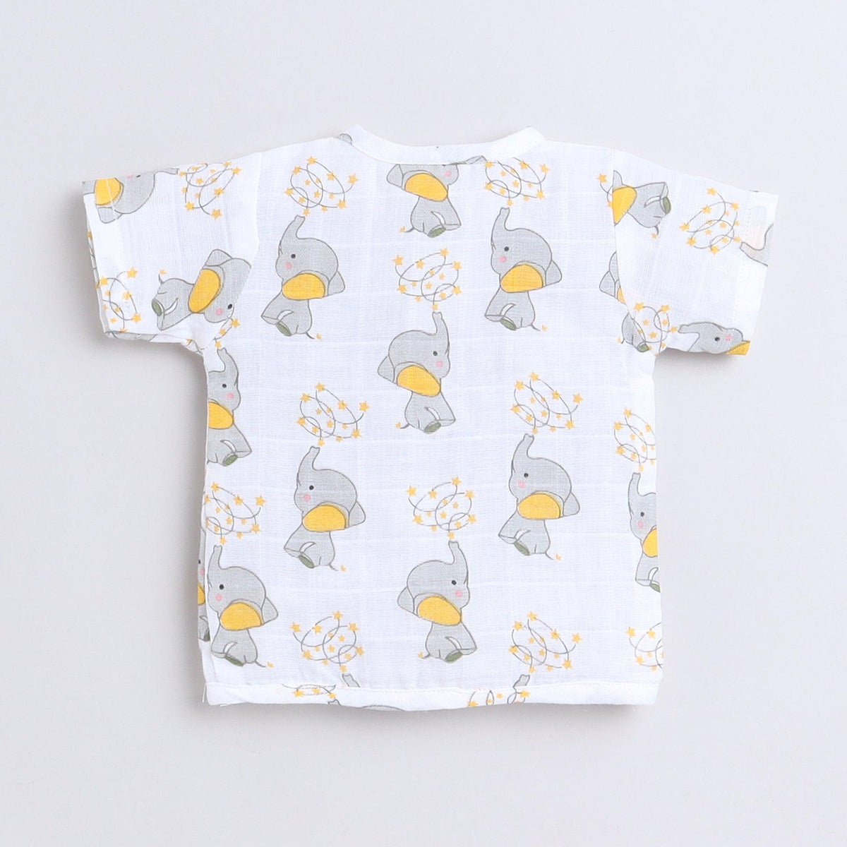 Polka Tots Unisex White Cotton Half Sleeve Jablas (Pack Of 3) (1-3 Months)