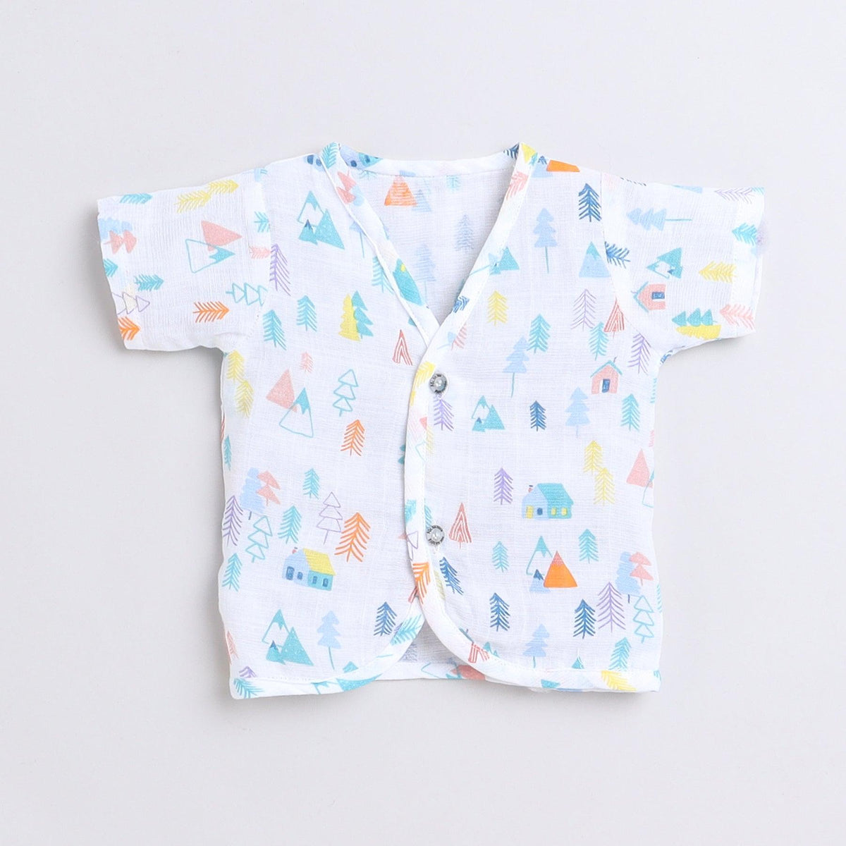 Polka Tots Unisex White Cotton Half Sleeve Jablas (Pack Of 3) (1-3 Months)