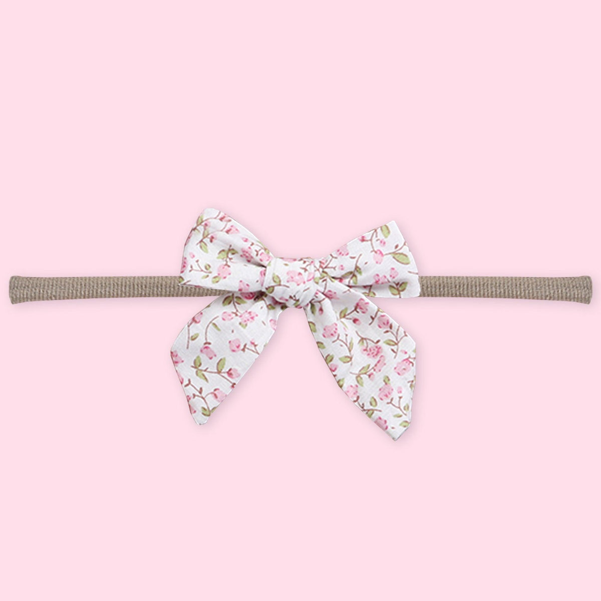 Polka Tots White Cotton Floral Bow Headband with Reversible Boho Bib (Set of 3) 12-18 Months