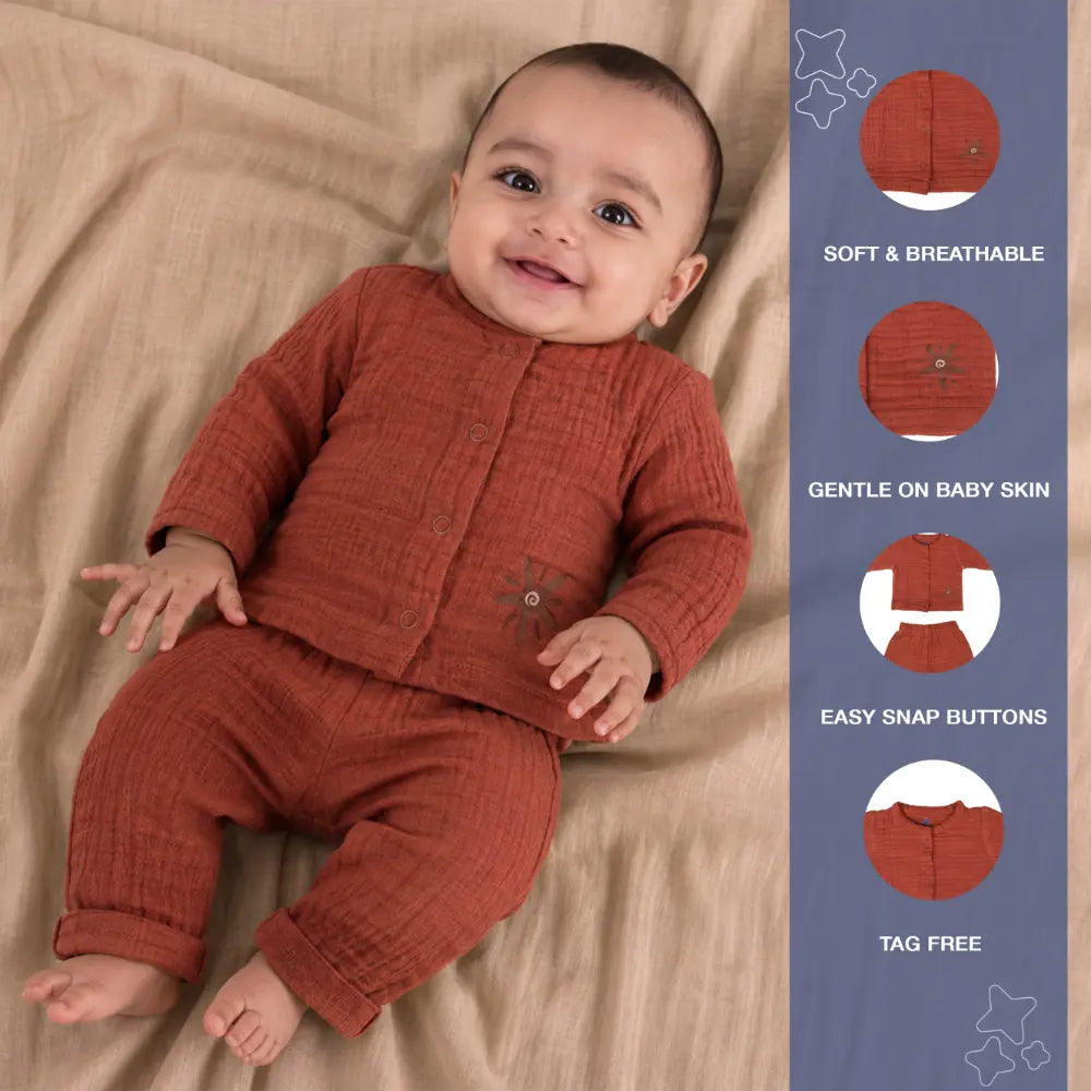 Prekies Muslin Set & Suit Cinnamon Baby Color