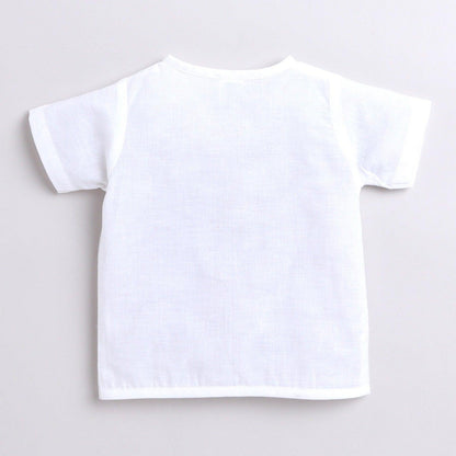 Polka Tots Unisex White Cotton Half Sleeve Jablas (Pack Of 3) (1-3 Months)