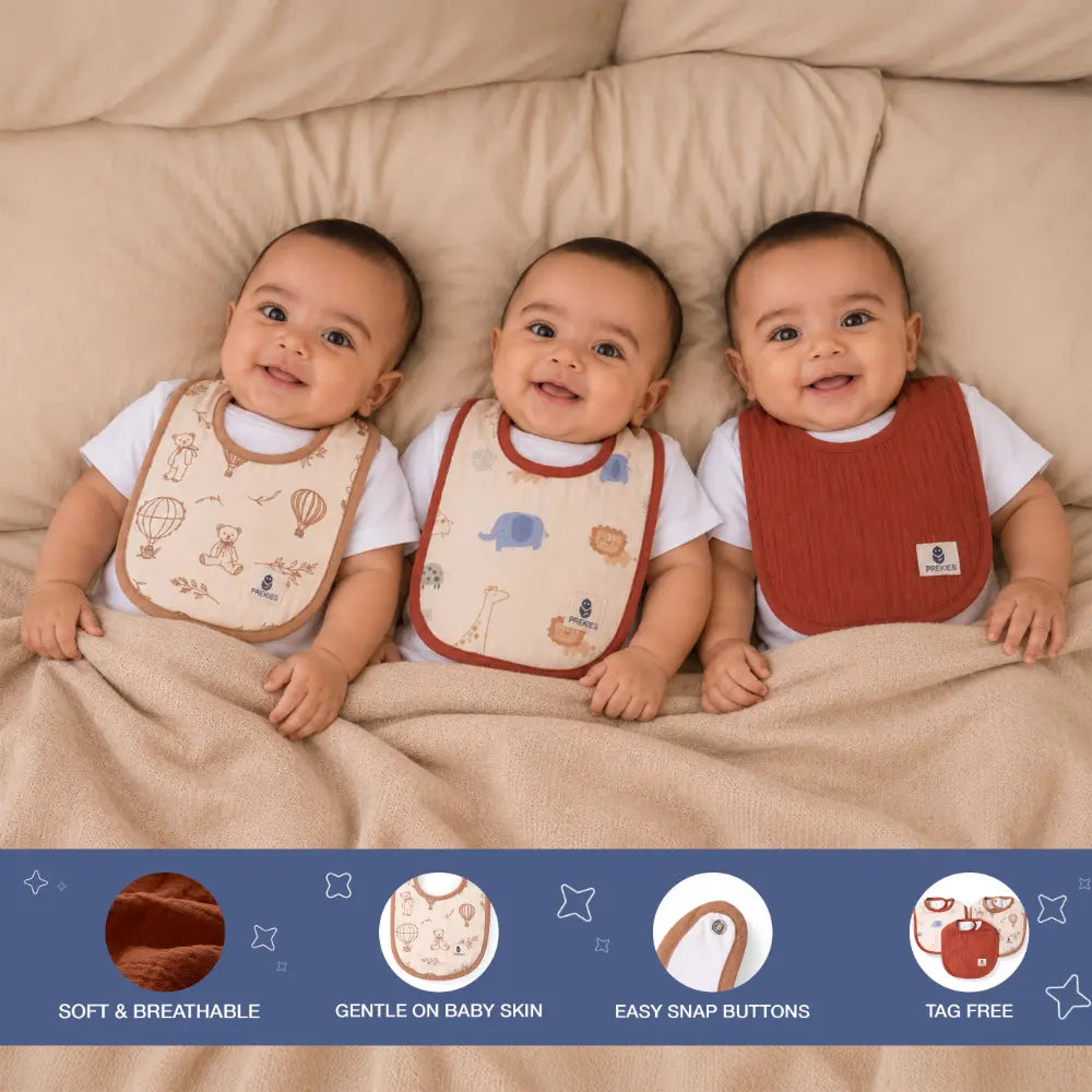 Prekies Muslin Bib Safari Trail print