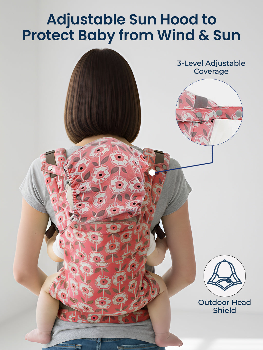 Polka Tots Unisex Peach Baby Carrier