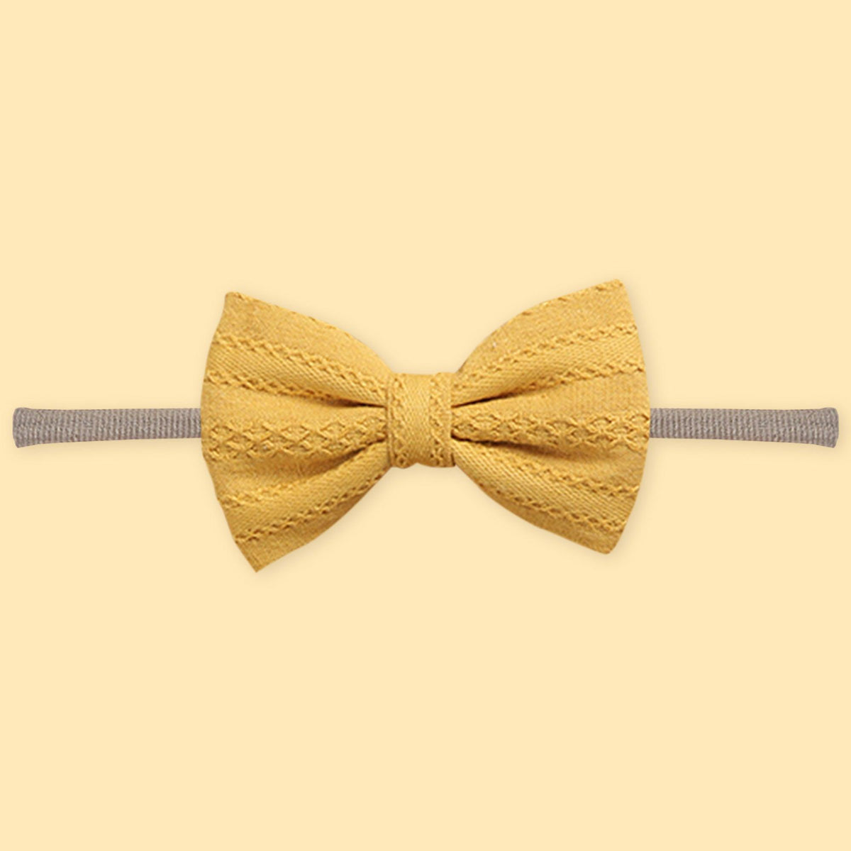 Polka Tots Bow Headband with Bib Set Solid Yellow [HBBSY234] [Polka Tots]