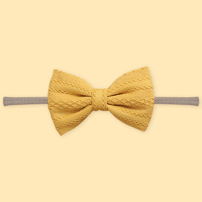 Polka Tots Bow Headband with Bib Set Solid Yellow [HBBSY234] [Polka Tots]