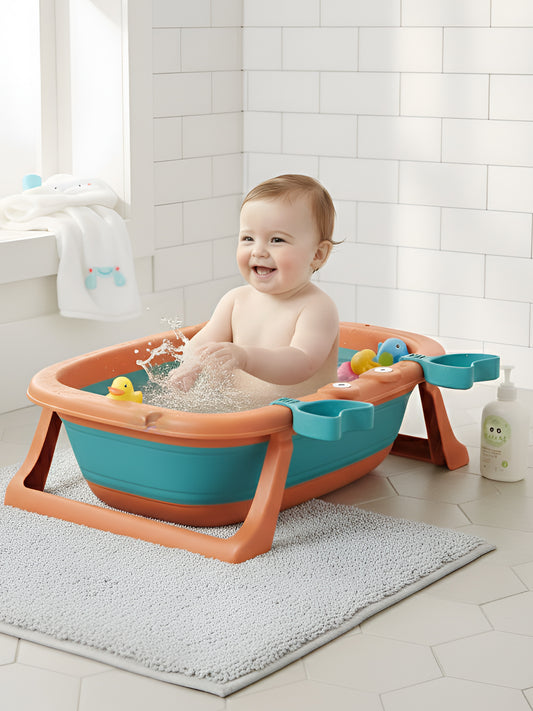 Polka Tots Splish Splash Foldable Bathtub - Orange
