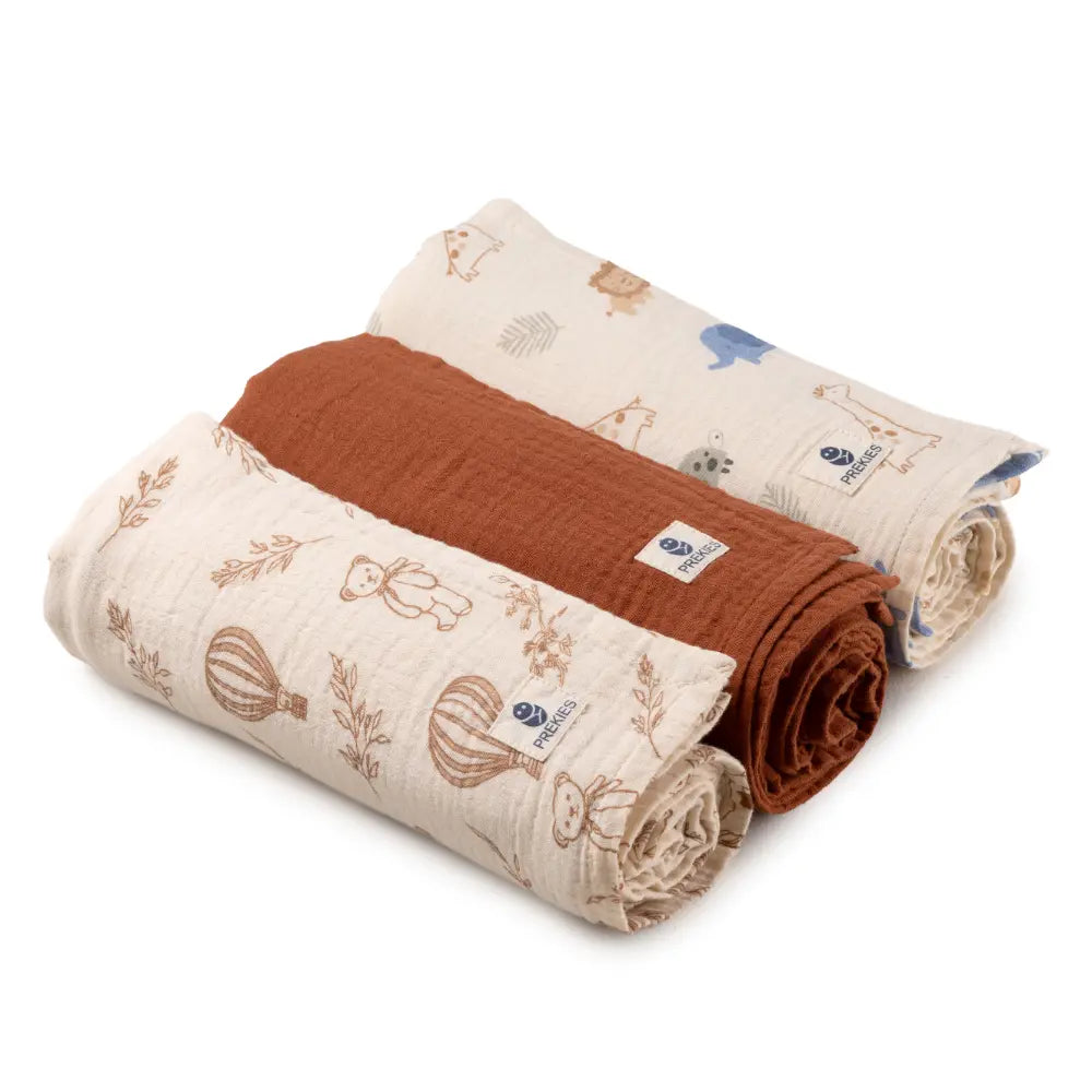 Prekies Muslin Swaddle Sheet Safari Trail Print